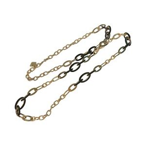 Chic Gold & Black chain link Necklace New Anne Klein